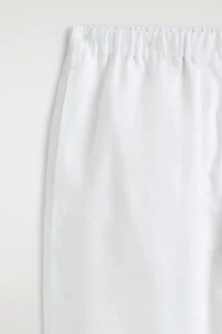 ELASTICATED LINEN BARREL-LEG PANTS