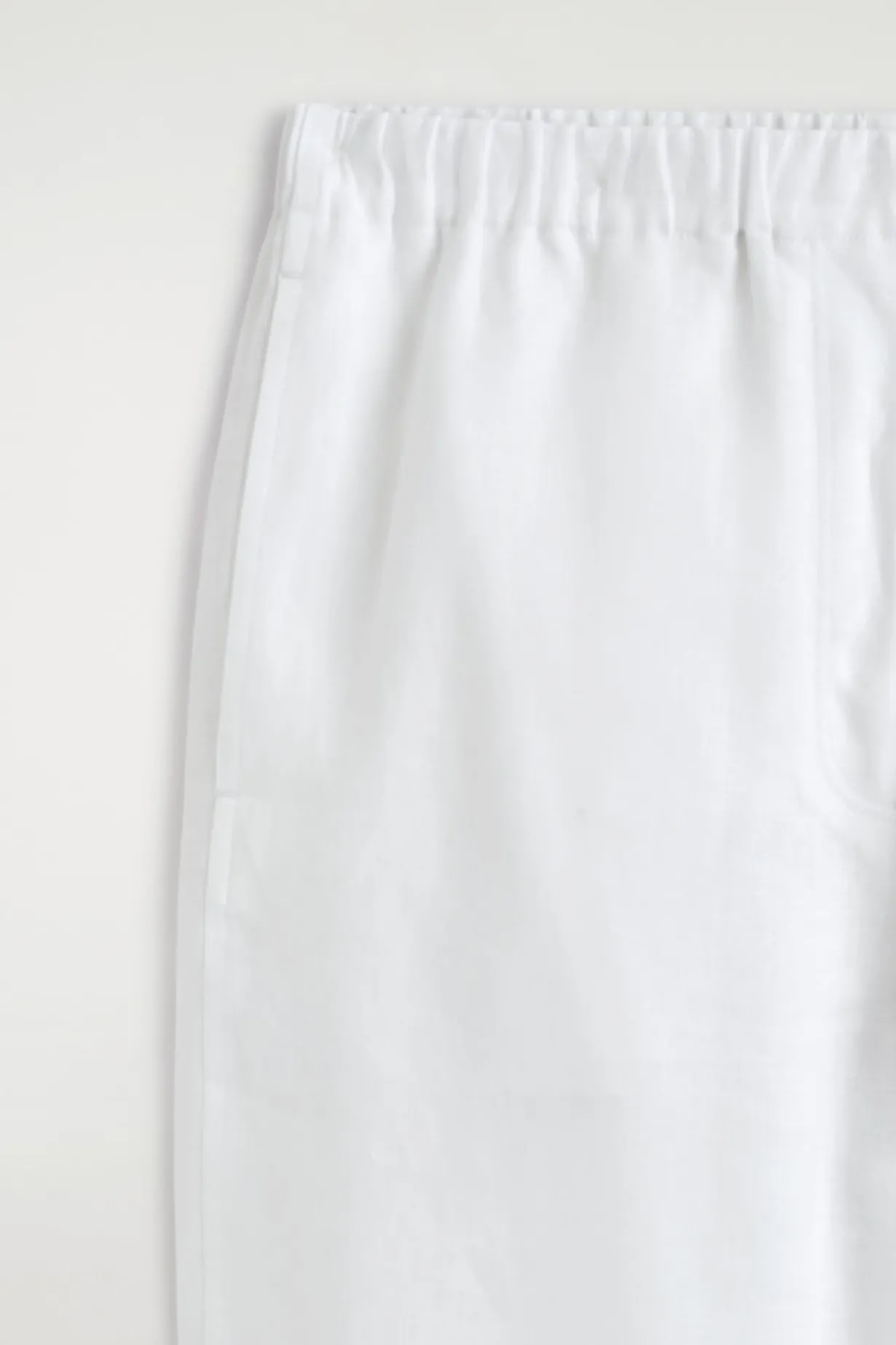 ELASTICATED LINEN BARREL-LEG PANTS