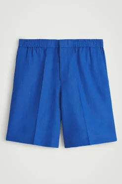 ELASTICATED LINEN SHORTS
