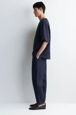 ELASTICIZED LINEN REGULAR-FIT TAPERED PANTS
