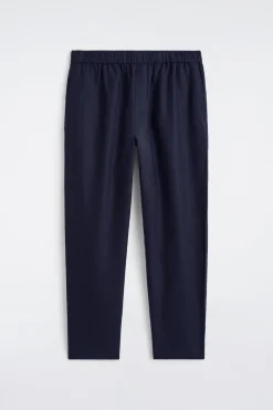ELASTICIZED LINEN REGULAR-FIT TAPERED PANTS