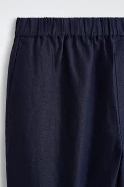 ELASTICIZED LINEN REGULAR-FIT TAPERED PANTS