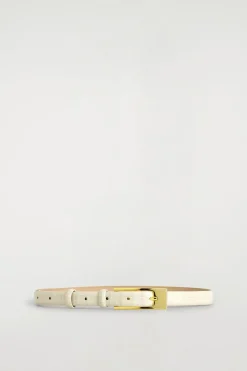 ELONGATED-BUCKLE LEATHER BELT