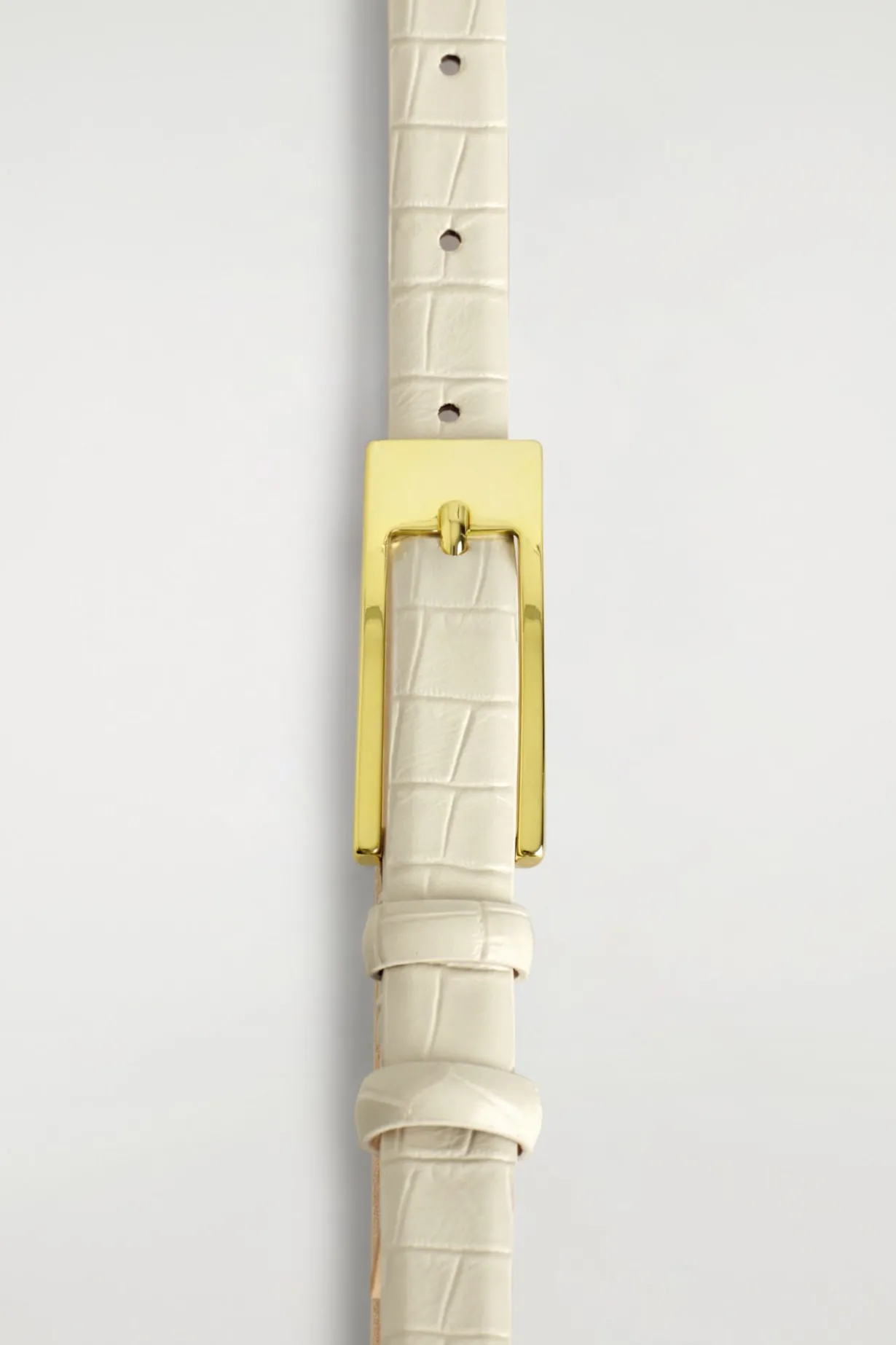 ELONGATED-BUCKLE LEATHER BELT