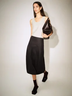 EMBROIDERED COTTON MIDI SKIRT