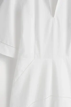 EMBROIDERED PIMA COTTON MIDI DRESS