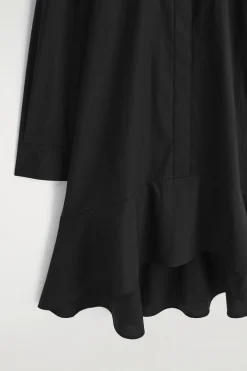 FLARED COTTON MINI SHIRT DRESS