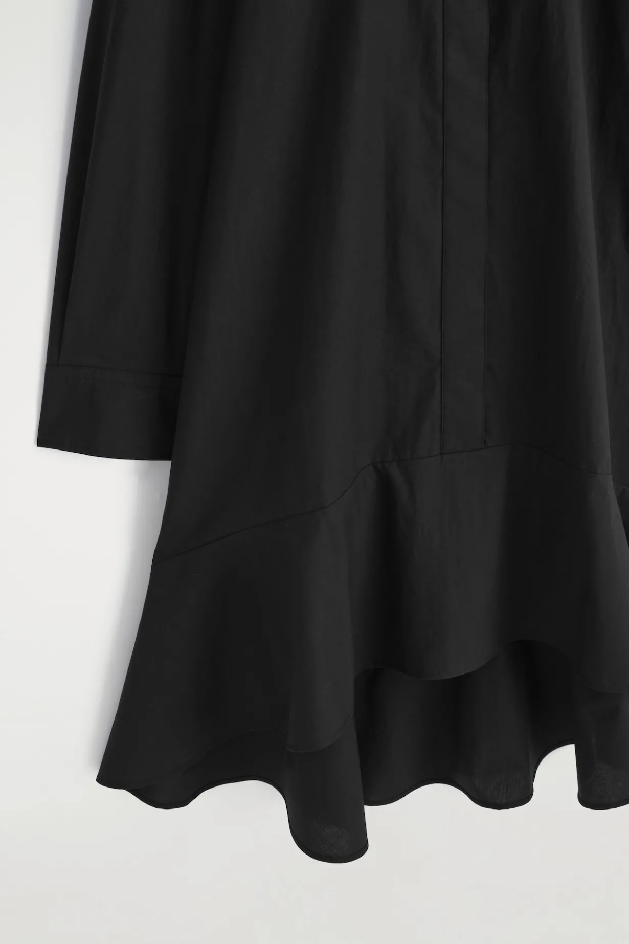 FLARED COTTON MINI SHIRT DRESS