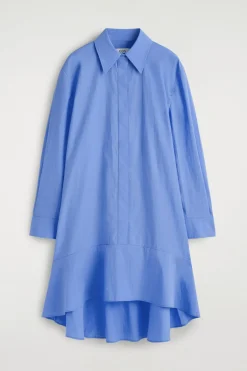 FLARED COTTON MINI SHIRT DRESS