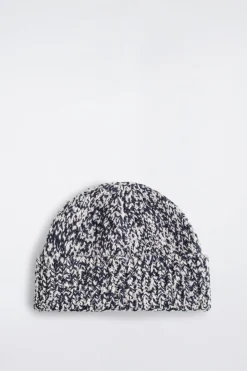 FLECKED WOOL-BLEND BEANIE