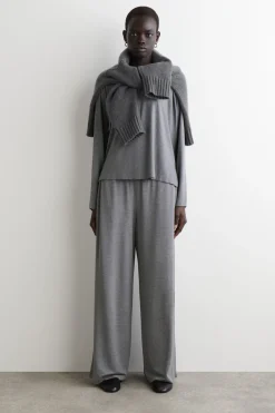 FLUID JERSEY WIDE-LEG PANTS