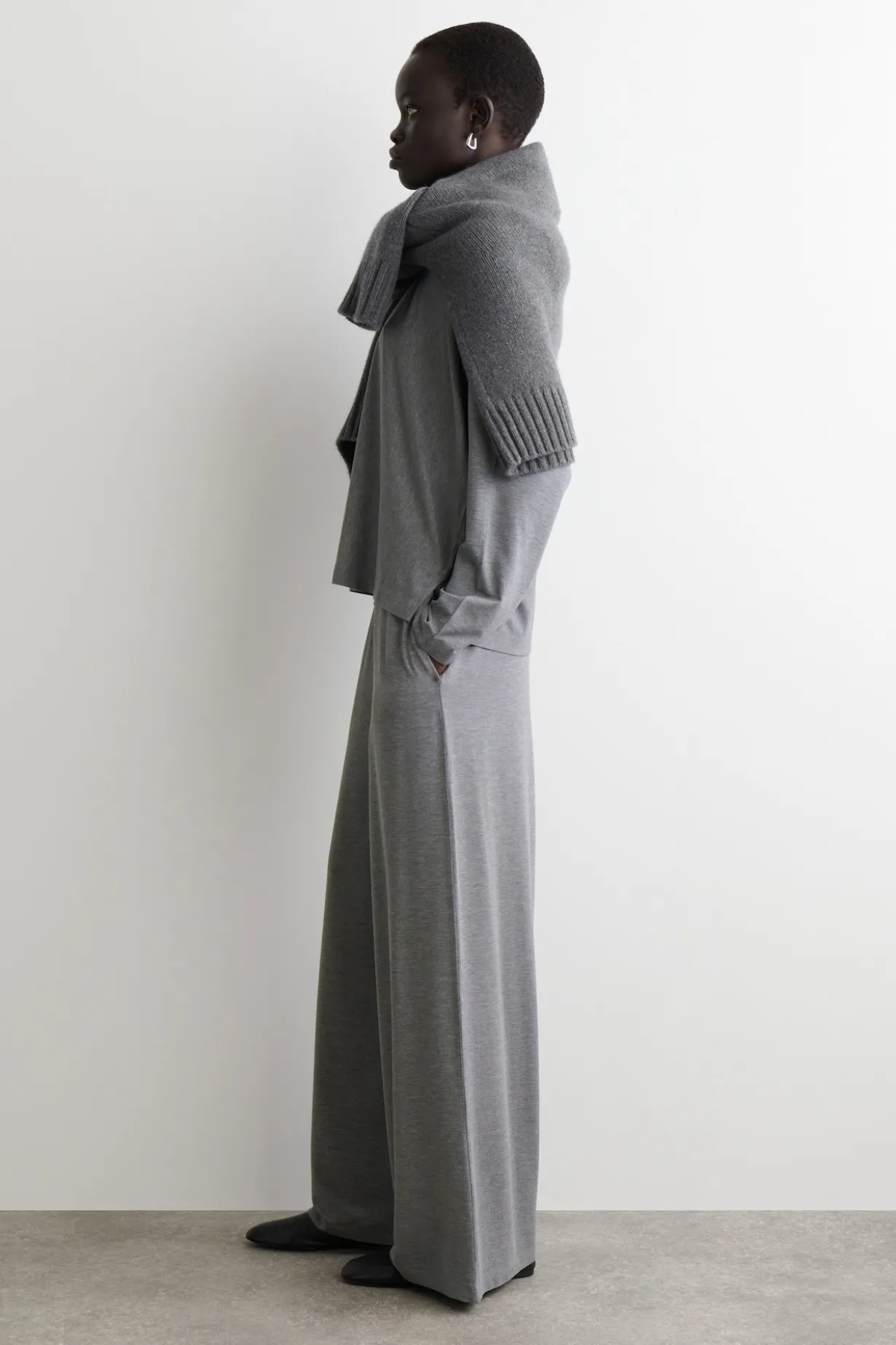 FLUID JERSEY WIDE-LEG PANTS