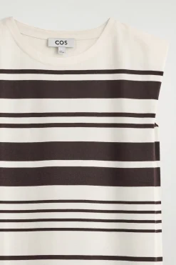 FOLDED-SHOULDER COTTON-JERSEY MIDI DRESS