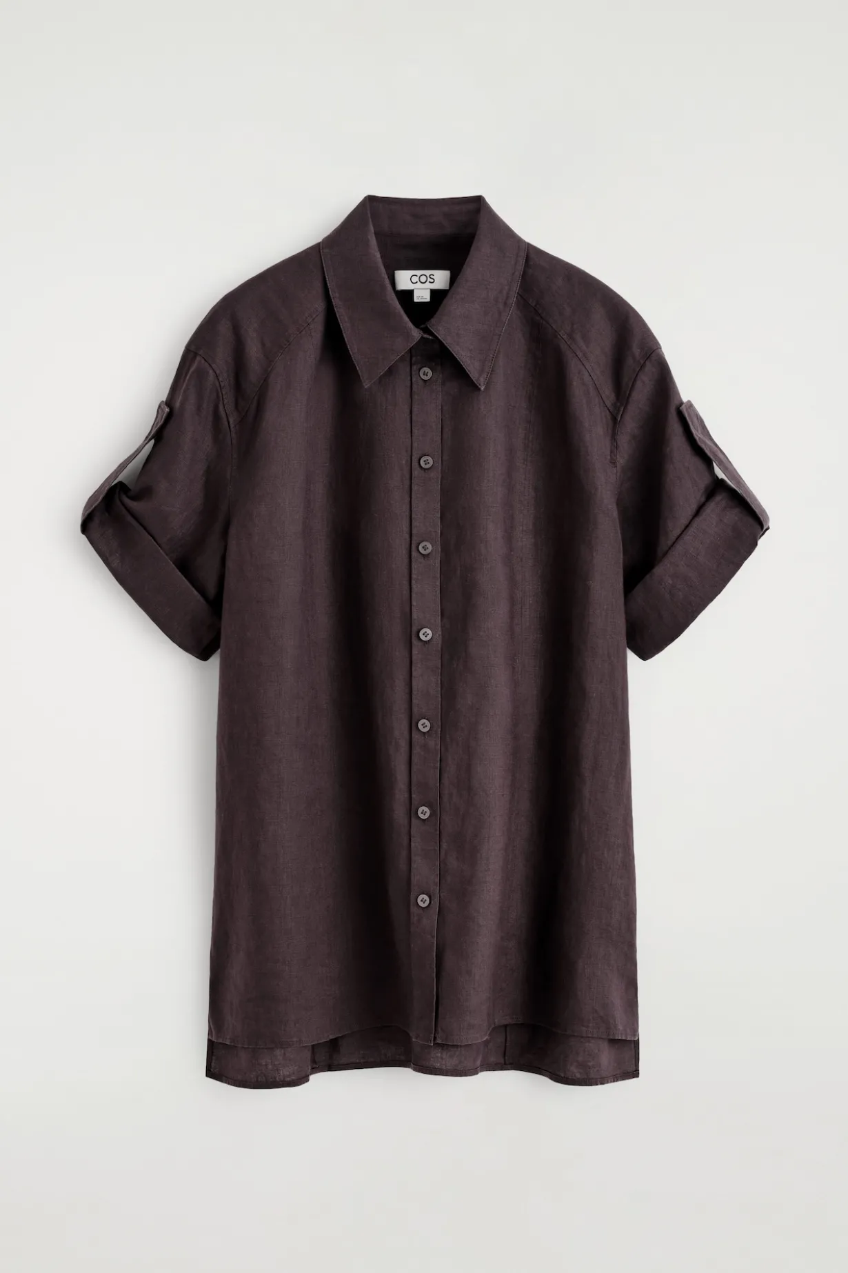 FOLDED-SLEEVE LINEN SHIRT