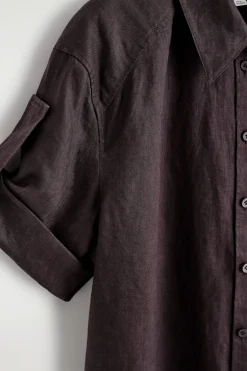 FOLDED-SLEEVE LINEN SHIRT