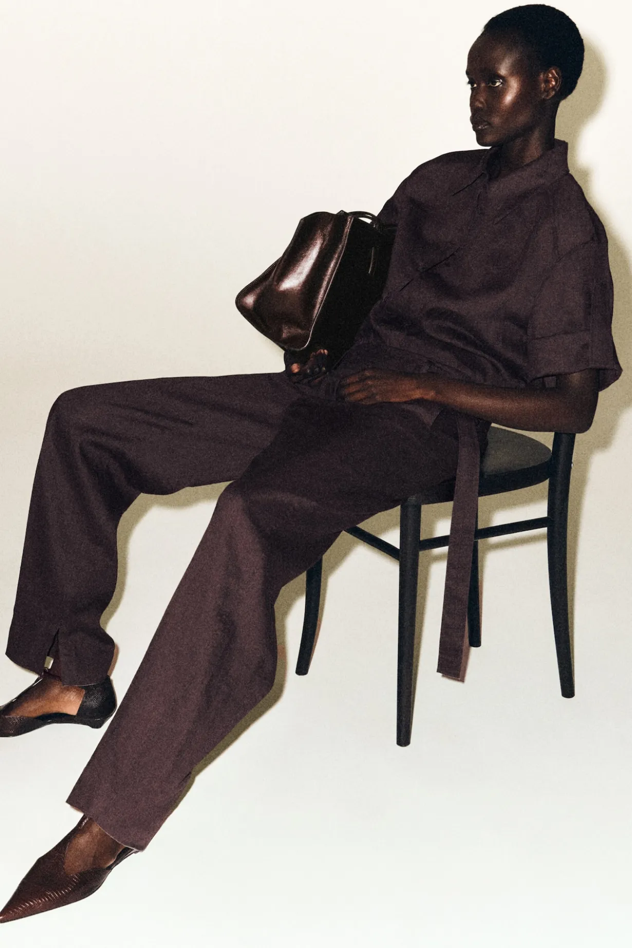 FOLDED-SLEEVE LINEN SHIRT