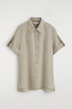FOLDED-SLEEVE LINEN SHIRT