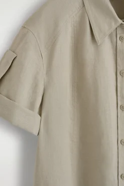 FOLDED-SLEEVE LINEN SHIRT