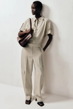 FOLDED-SLEEVE LINEN SHIRT