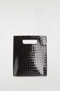 FOLIO MINI BAG - CROC-EFFECT LEATHER