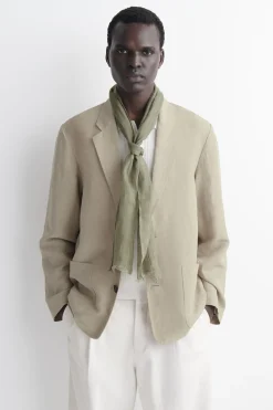 FRINGED LINEN SCARF