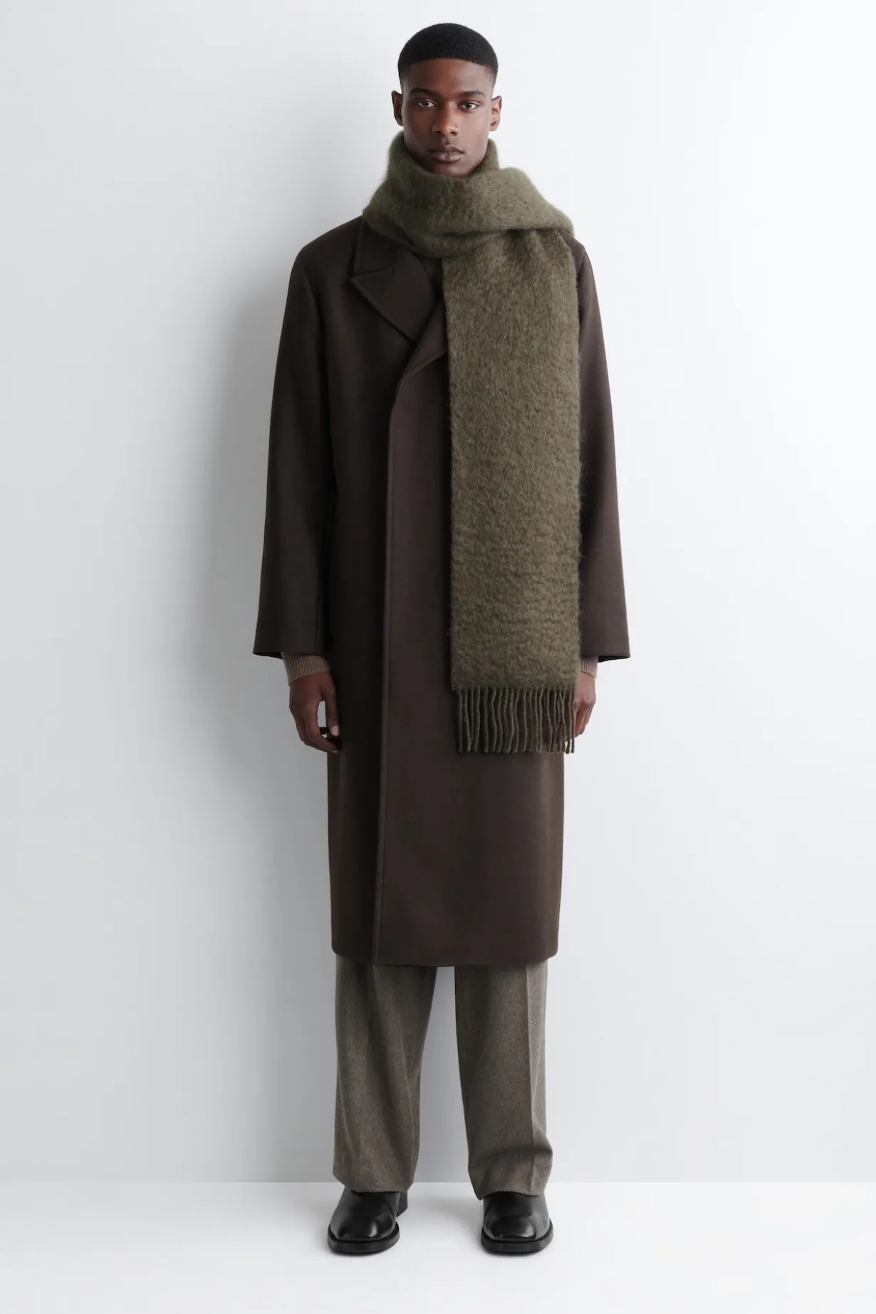 FRINGED MOHAIR SCARF