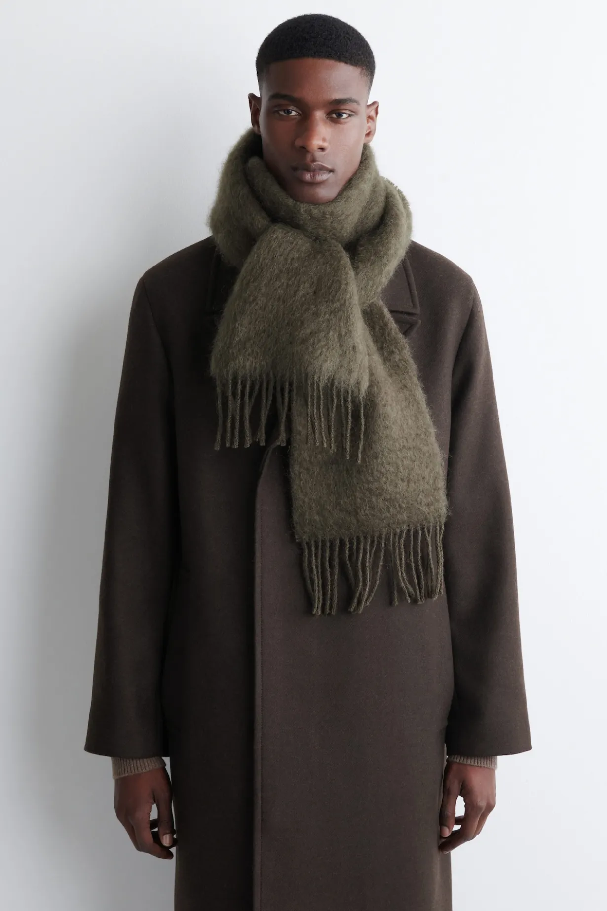 FRINGED MOHAIR SCARF