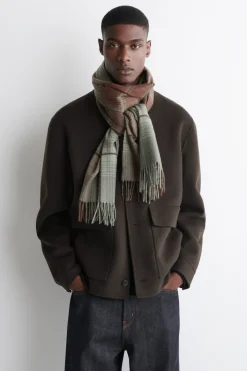 FRINGED WOOL-CASHMERE SCARF
