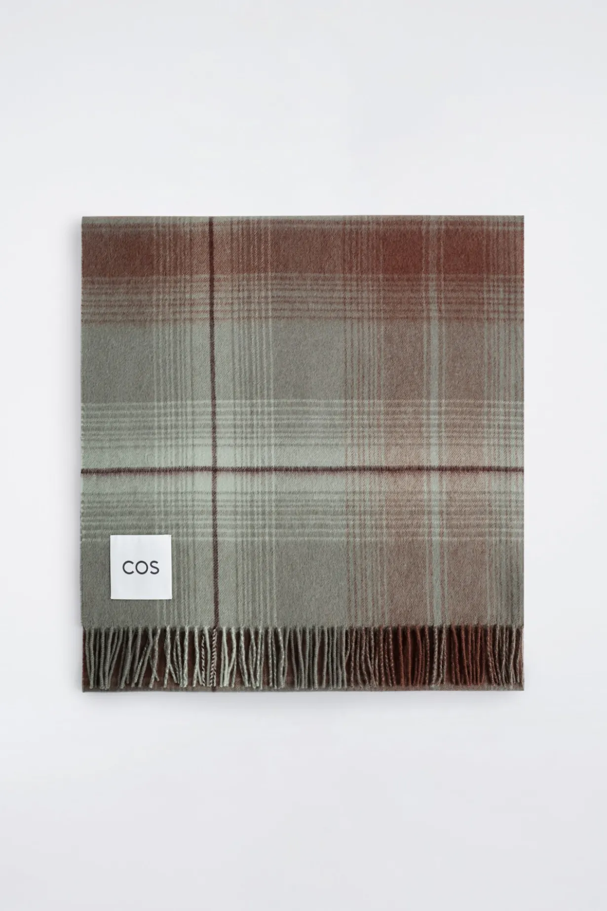 FRINGED WOOL-CASHMERE SCARF