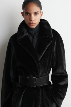 FUR-EFFECT LONG COAT