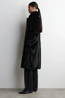 FUR-EFFECT LONG COAT