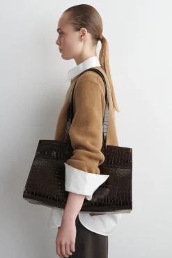 GALLERY TOTE BAG - CROC-EFFECT LEATHER