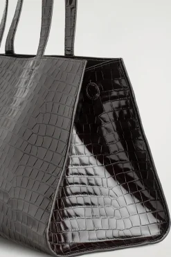 GALLERY TOTE BAG - CROC-EFFECT LEATHER