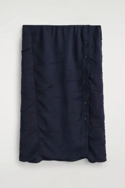 GATHERED CRINKLED MIDI SKIRT