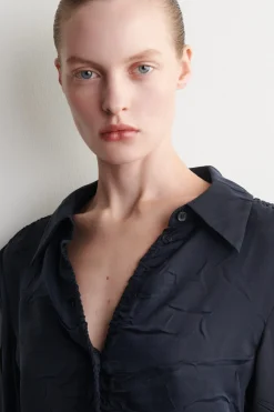 GATHERED CRINKLED SHIRT