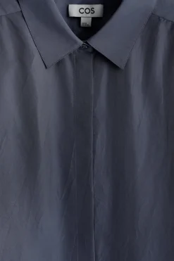 GATHERED CRINKLED-SILK SHIRT