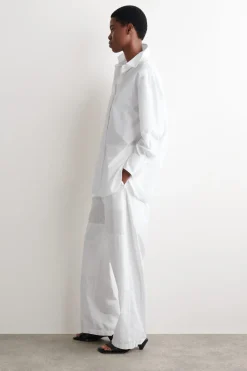 GATHERED PANELLED COTTON PANTS