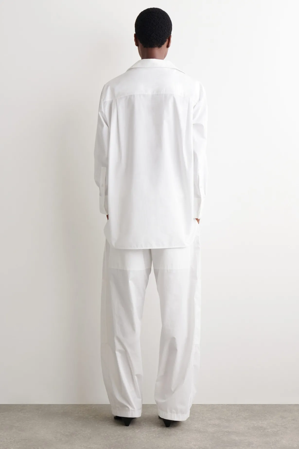 GATHERED PANELLED COTTON PANTS