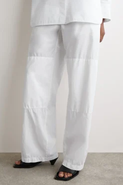 GATHERED PANELLED COTTON PANTS
