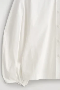 GATHERED PIMA COTTON BLOUSE