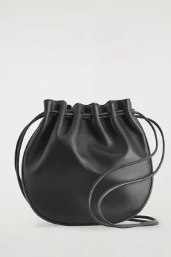 GATHERED POUCH BAG - LEATHER