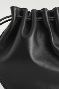 GATHERED POUCH BAG - LEATHER