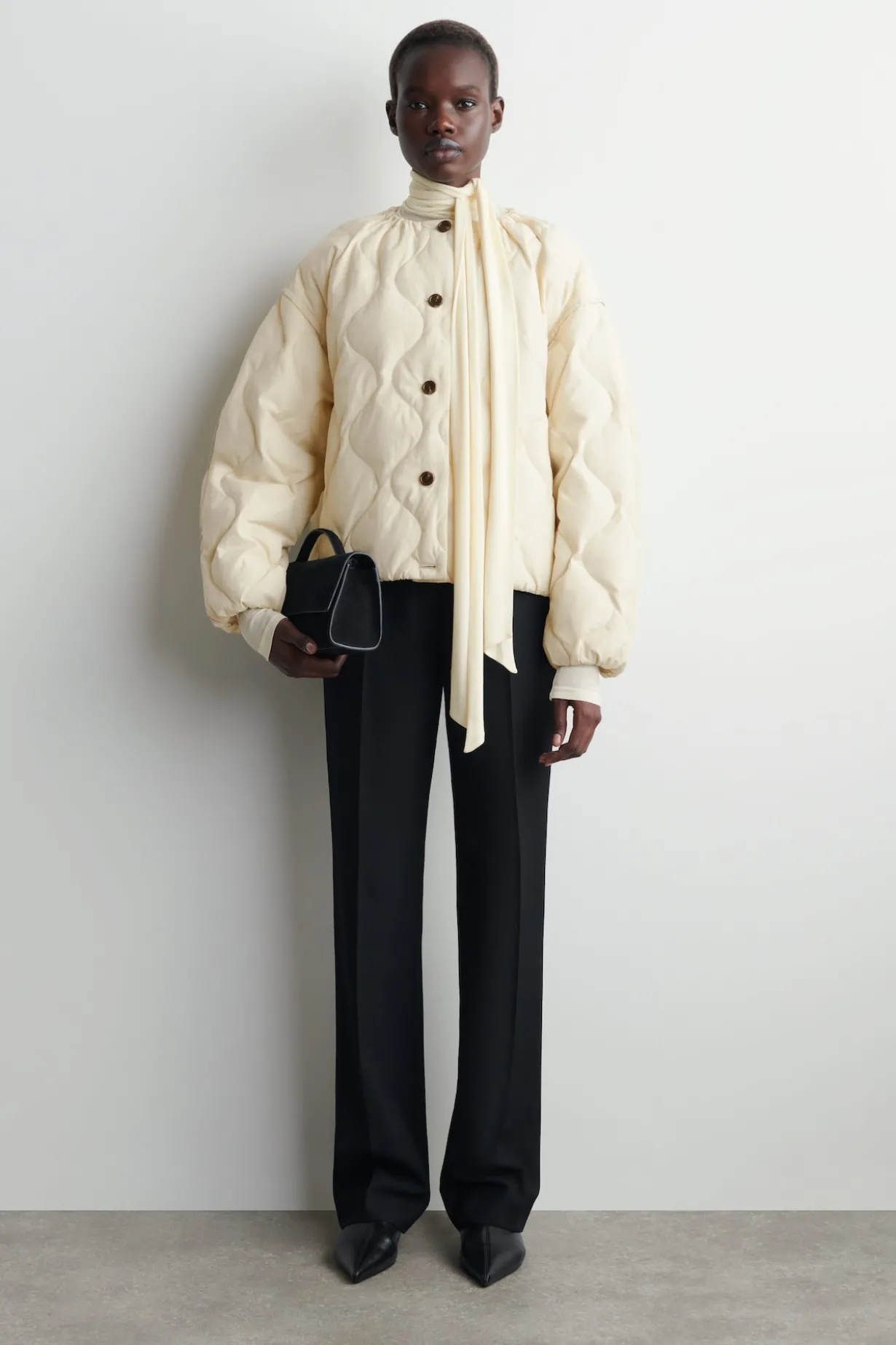 GATHERED QUILTED DOWN JACKET