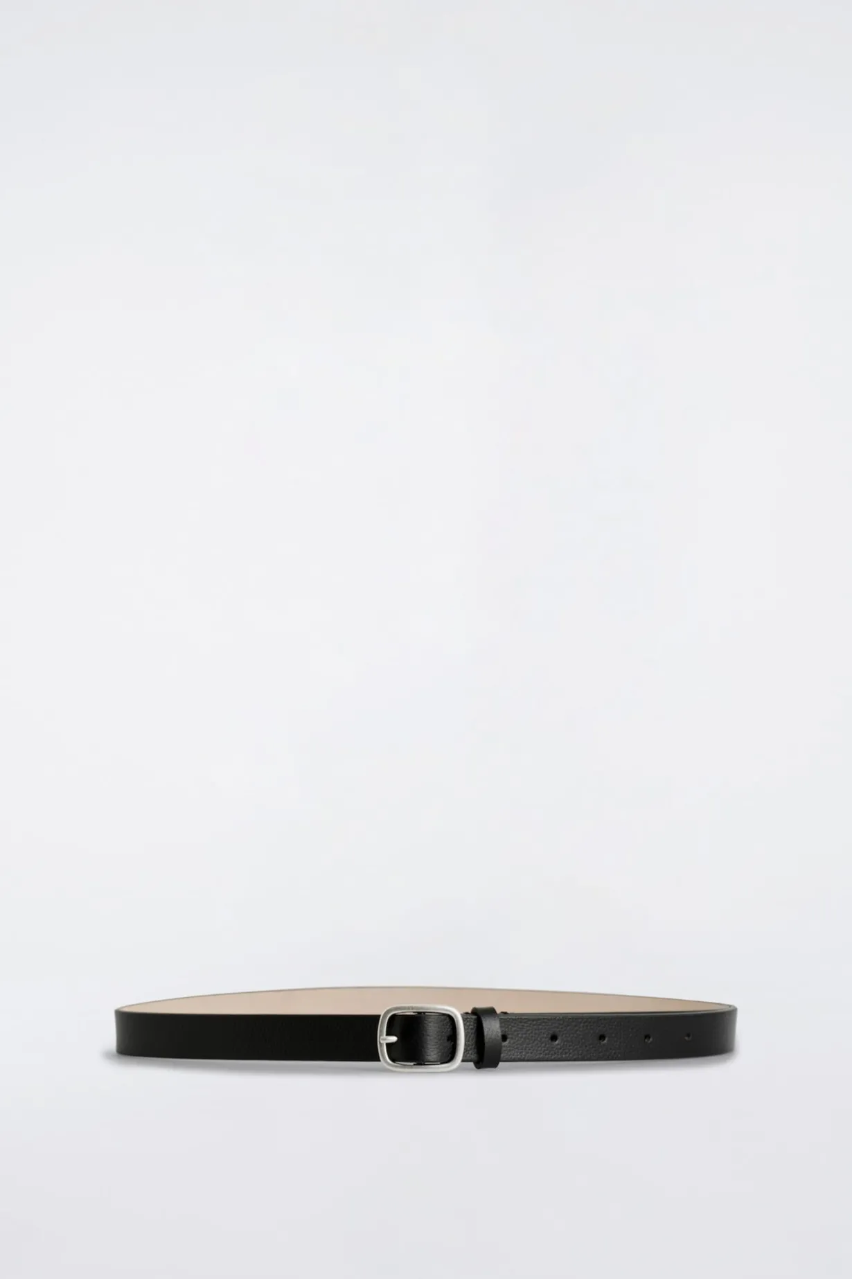 GRAINED-LEATHER BELT