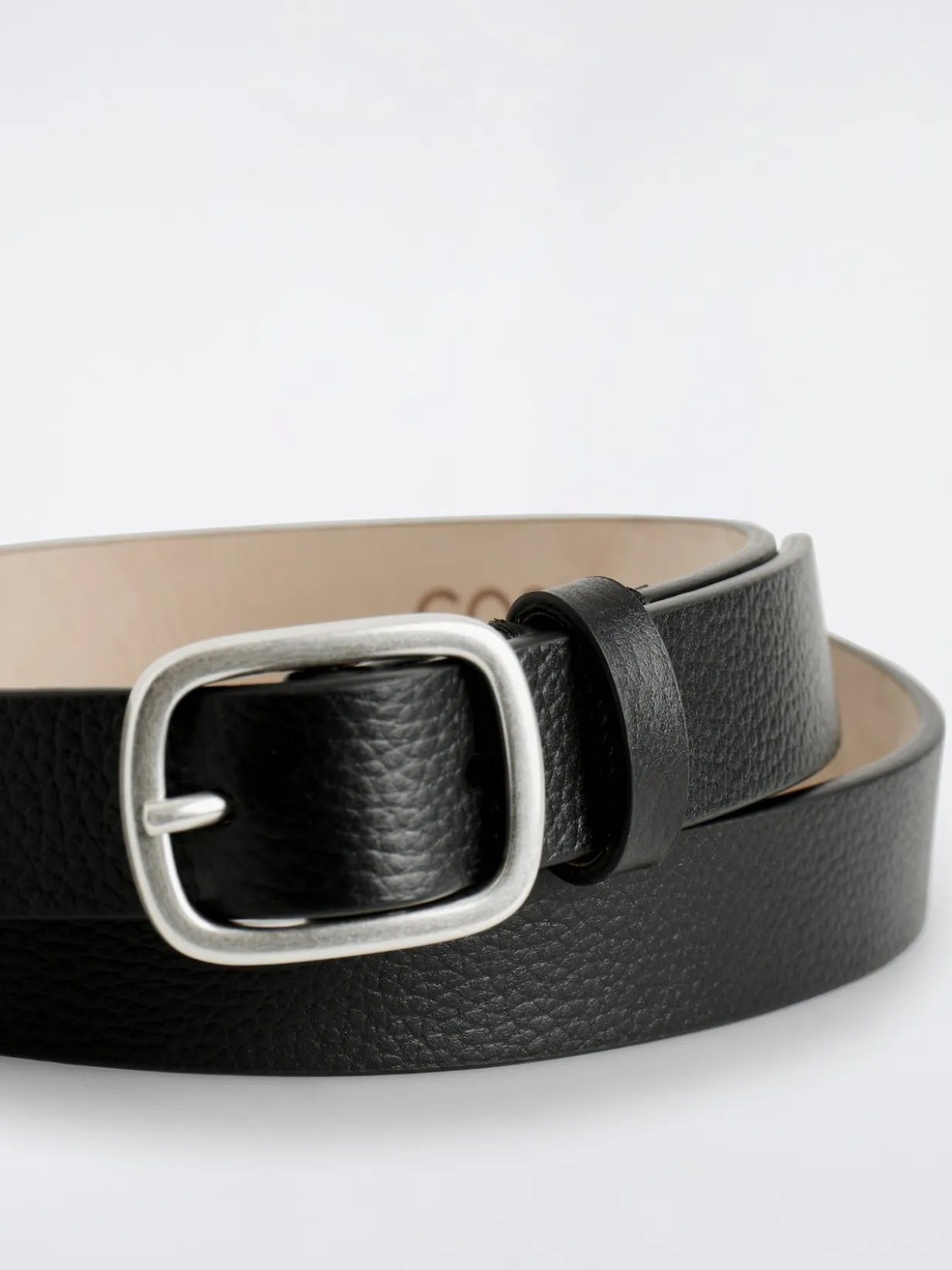 GRAINED-LEATHER BELT