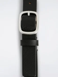 GRAINED-LEATHER BELT