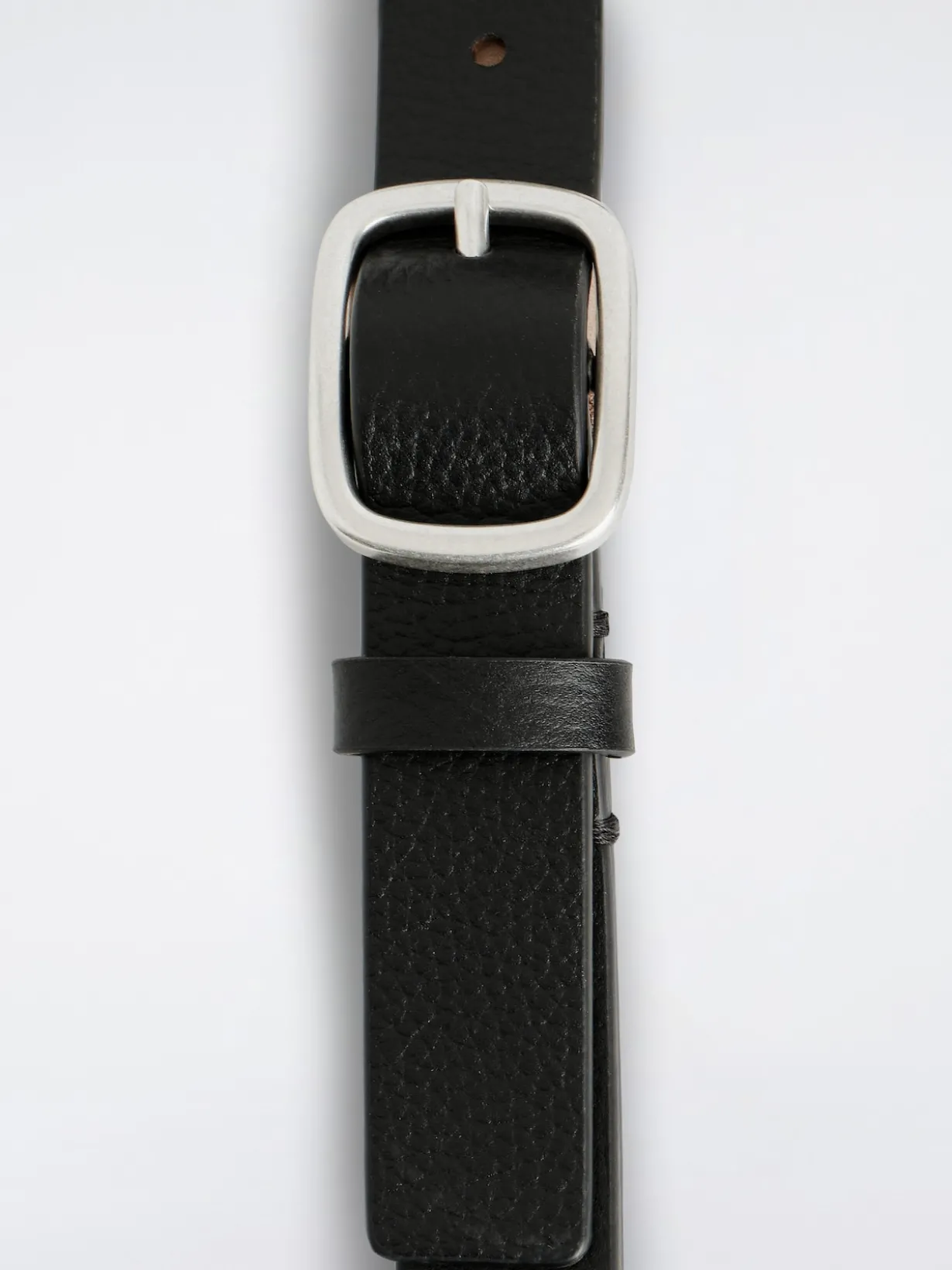 GRAINED-LEATHER BELT