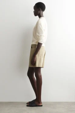 HIGH-RISE DENIM SHORTS