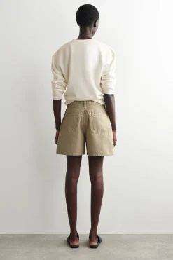 HIGH-RISE DENIM SHORTS