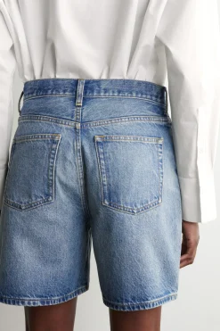 HIGH-RISE DENIM SHORTS